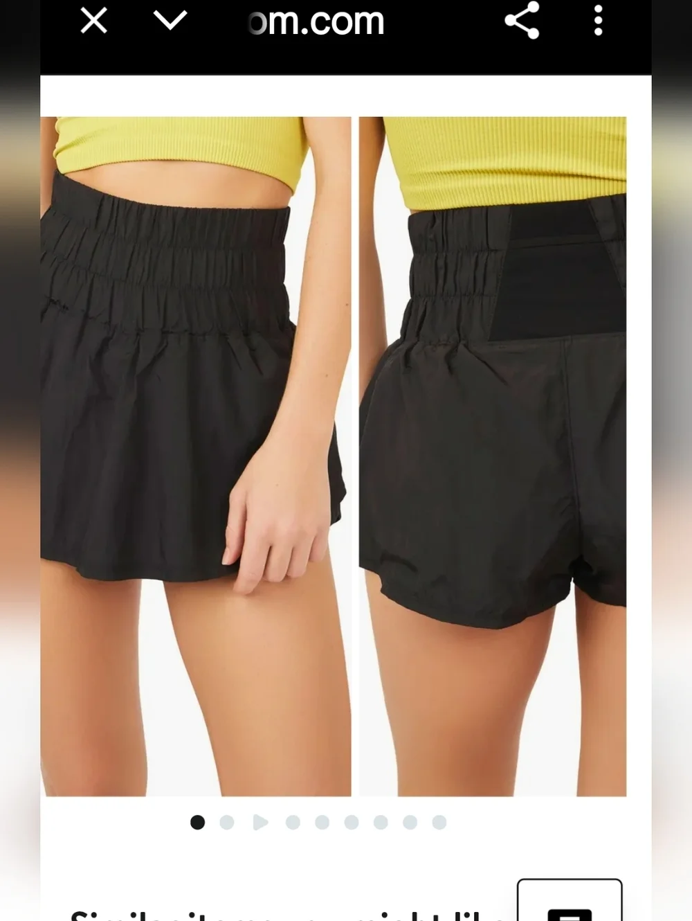 Free People Black Smocked Waist Active Skort